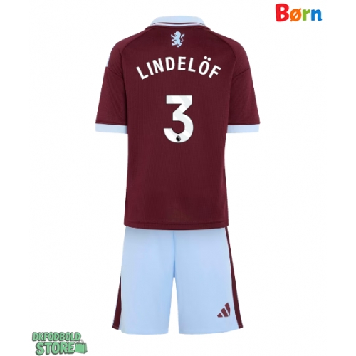 Aston Villa Victor Lindelof #3 Replika Babytøj Hjemmebanesæt Børn 2026-27 Kortærmet (+ Korte bukser)